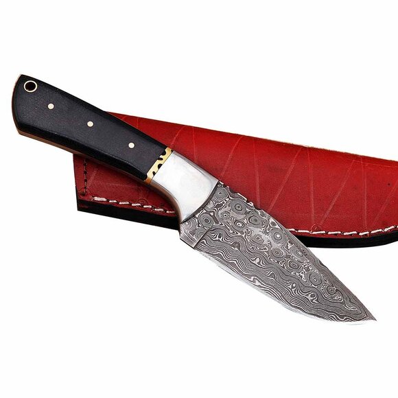 Damascus Steel Kitchen Knife Set Rain Drop Pattern Micarta Wood Handle NEW - Picture 3 of 6